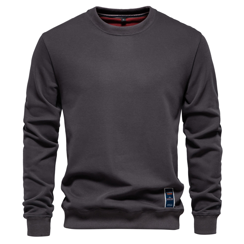 CN02172 autumn new European size long-sleeved solid color sweatshirt