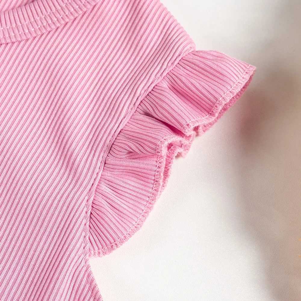 Girls Summer Cute Printed Set Fly Sleeve Top + Casual Shorts 2 Pieces Childrens Fashion Clothing Set Toddler Girl Clothes W250218