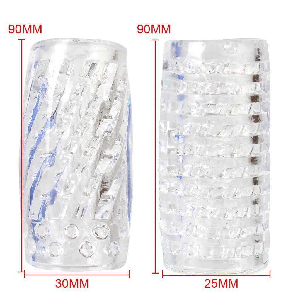 Penis Sleeve Cock Training Sex Shop Soft TPE Male Masturbator Cup Sex Toy for Men Delay Exercise Glans Trainer W250218