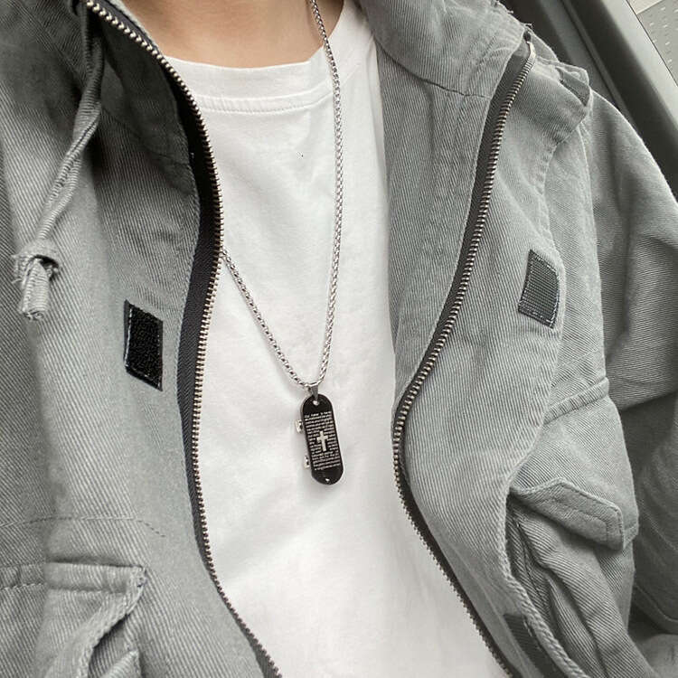 Titanium steel plain scooter necklace personality student couple pendant hip-hop male trendy punk sweater chain