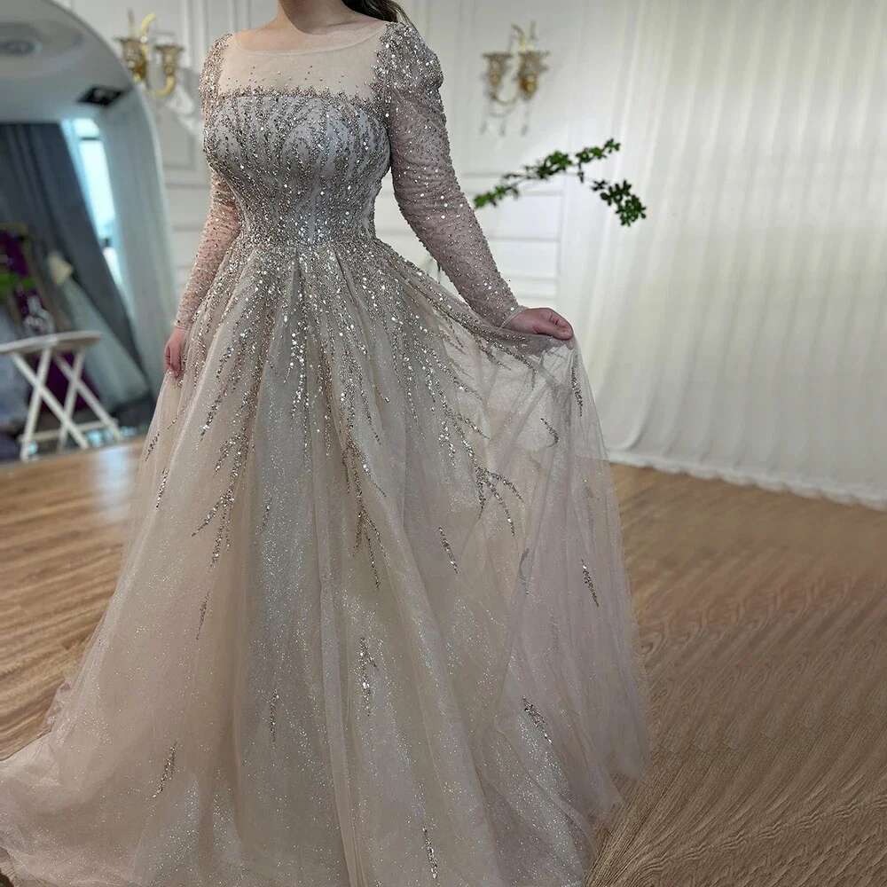 Pink Muslim A E Beaded Dubai Long Evening Dresses Gowns Customize Evening Party