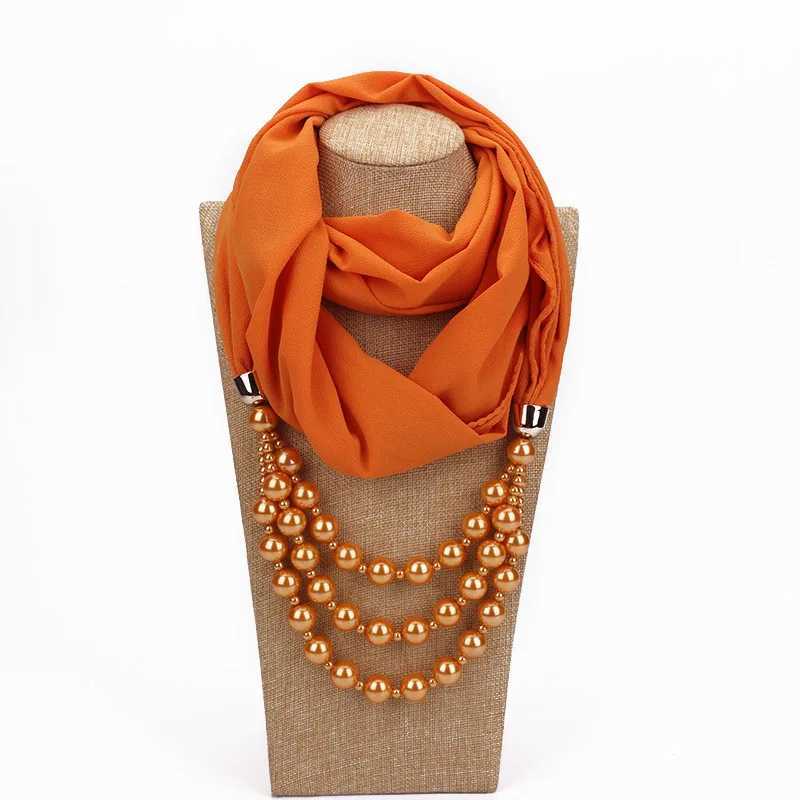 Womens Scarf with Beads Pearl Muslim Womens Jewelry Store Womens Scarf Muffler Chiffon Fabric Shl Headpiece W250218