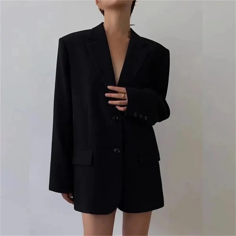 Womens Blazer Coat Spring Autumn Korean Version Retro Style Suit Jacket Temperament Trend Appear Thin Female Top 250213