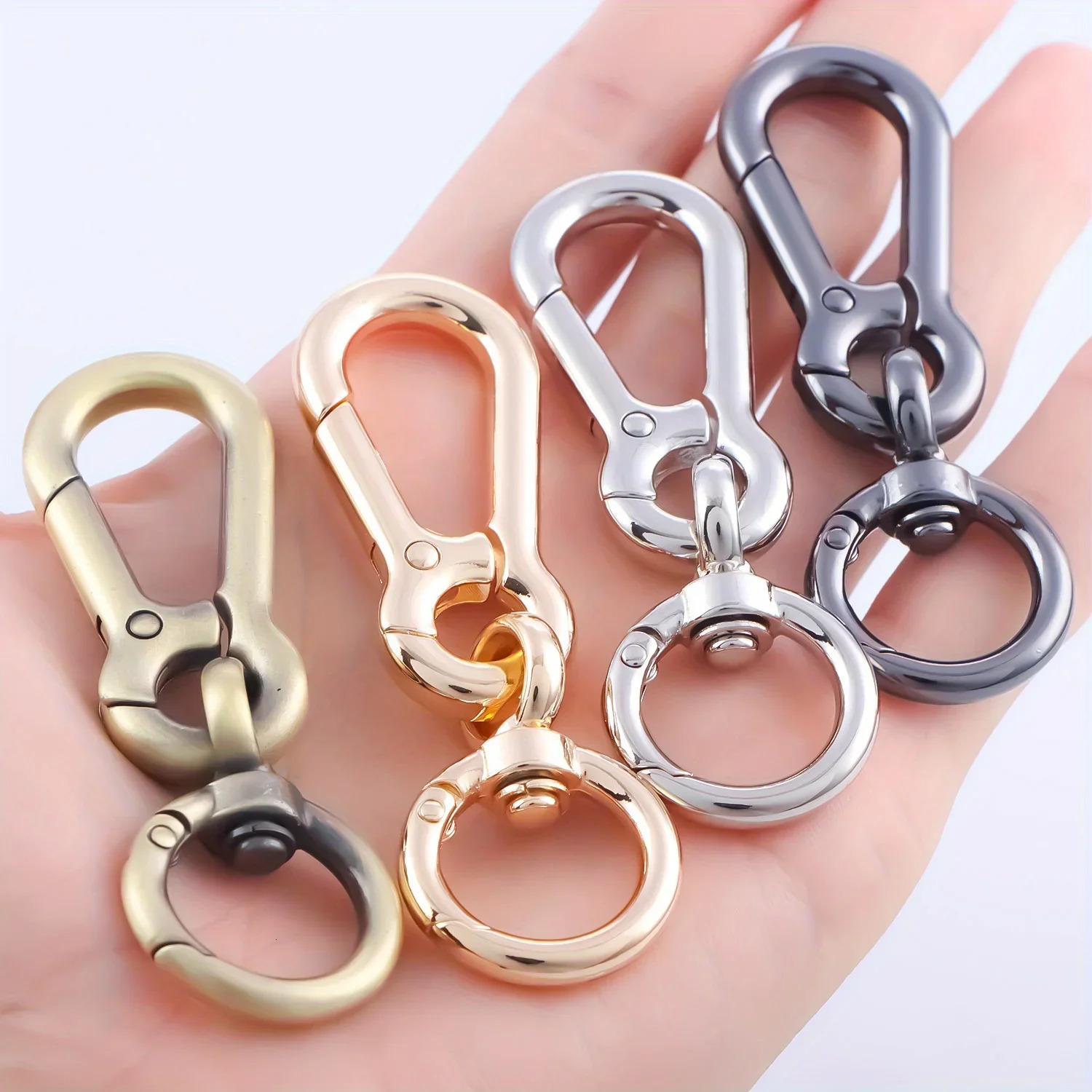 2 metal spring snap hook clips car keychain trigger switch buckle for bag keys 250213