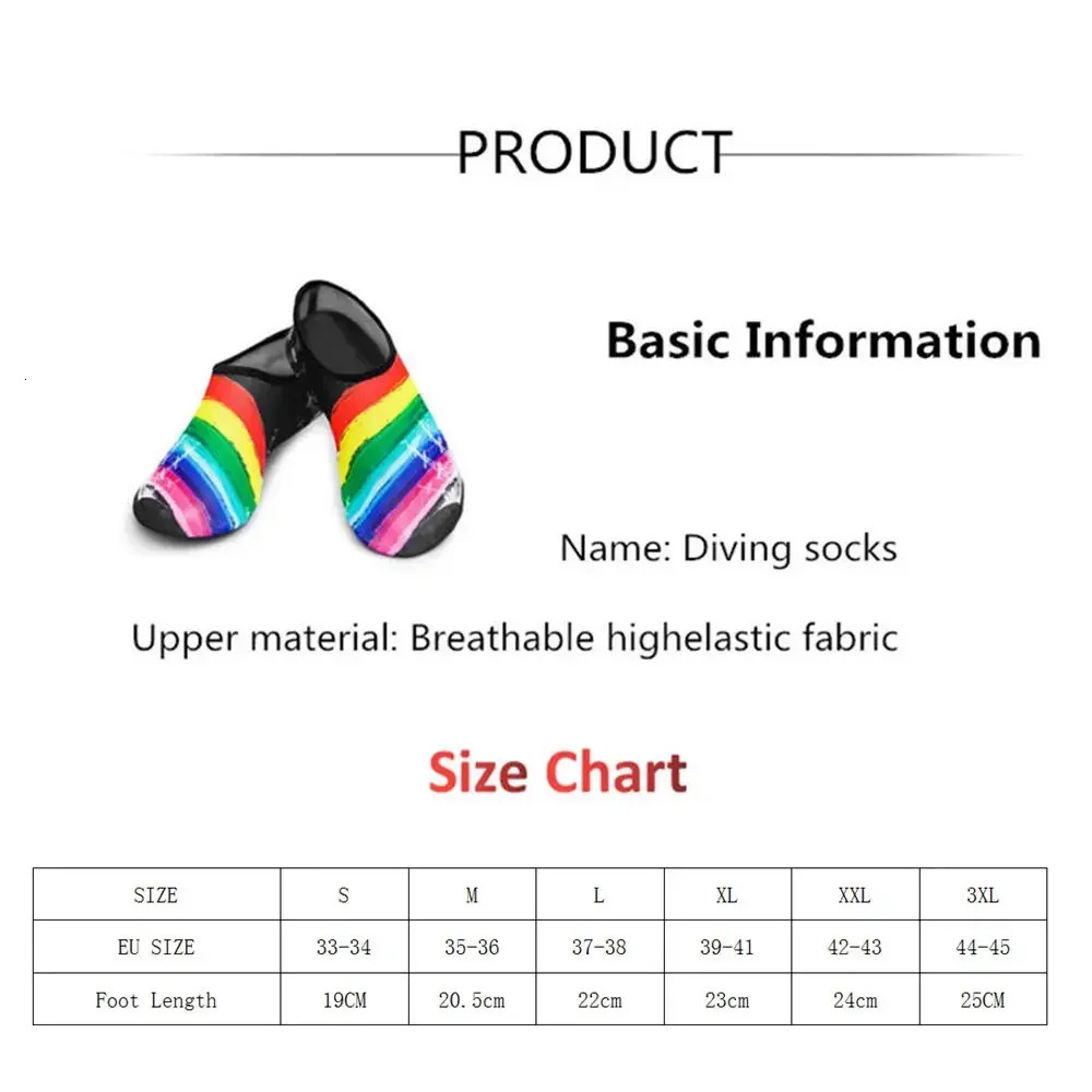 Water Shoes Men Women Swimming Socks Printing Color Summer Beach Sneakers Seaside Sneaker Socks Slippers For Men Women 250217