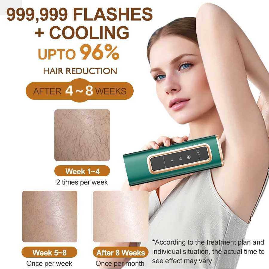 Ice-Cool Laser Hair Removal 999999 Flash for Women Permanent Bikini Trimmer for Ladies At-Home Painless IPL Epilator Device Z250218
