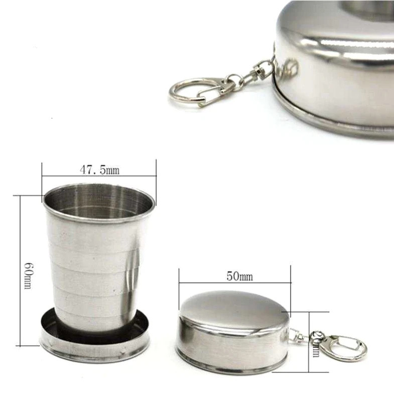 75150250ML stainless steel folding cup camping kitchenware retractable tea set Utensils deskto Z260202