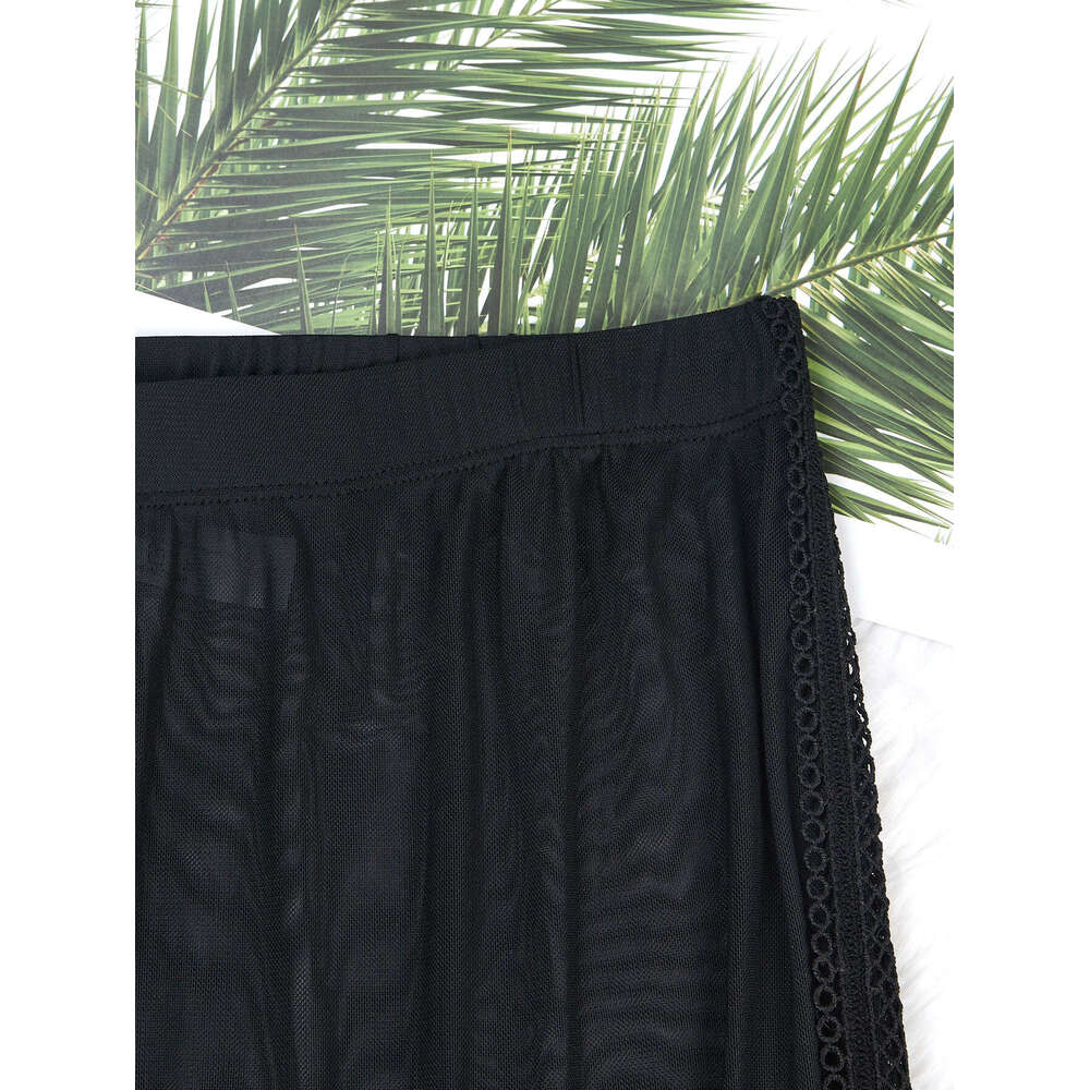 New Fat and Plus Size Sexy Slimming Lightweight Breathable Mesh Black Beach Pants Swimsuit for Women Maillot De Bain Swimwear New Arrival New Product