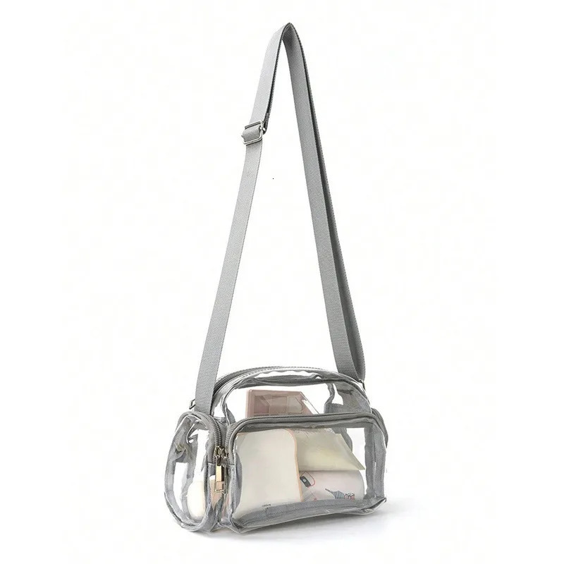 1PC Stylish Transparent And Lightweight Crossbody Bag Suitable White-Collar Workers Outdoor Travel Shopping 250214