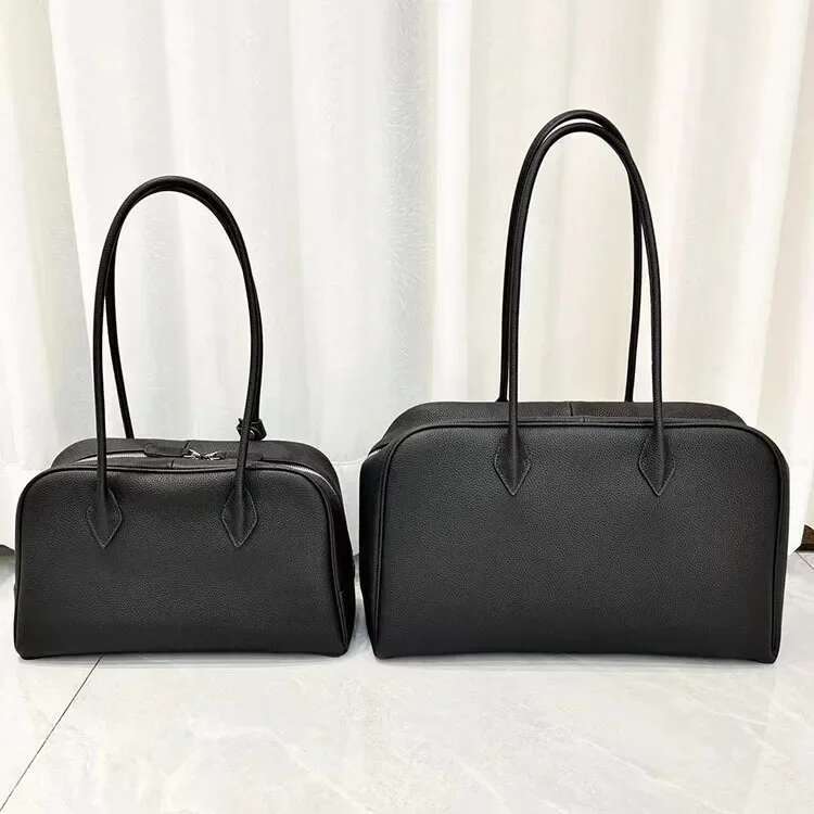 New Design Matte Coffee Color Toast Shape Bowg Tote Real Suede Leather Women Long Handle Handbag Wear-Resistant