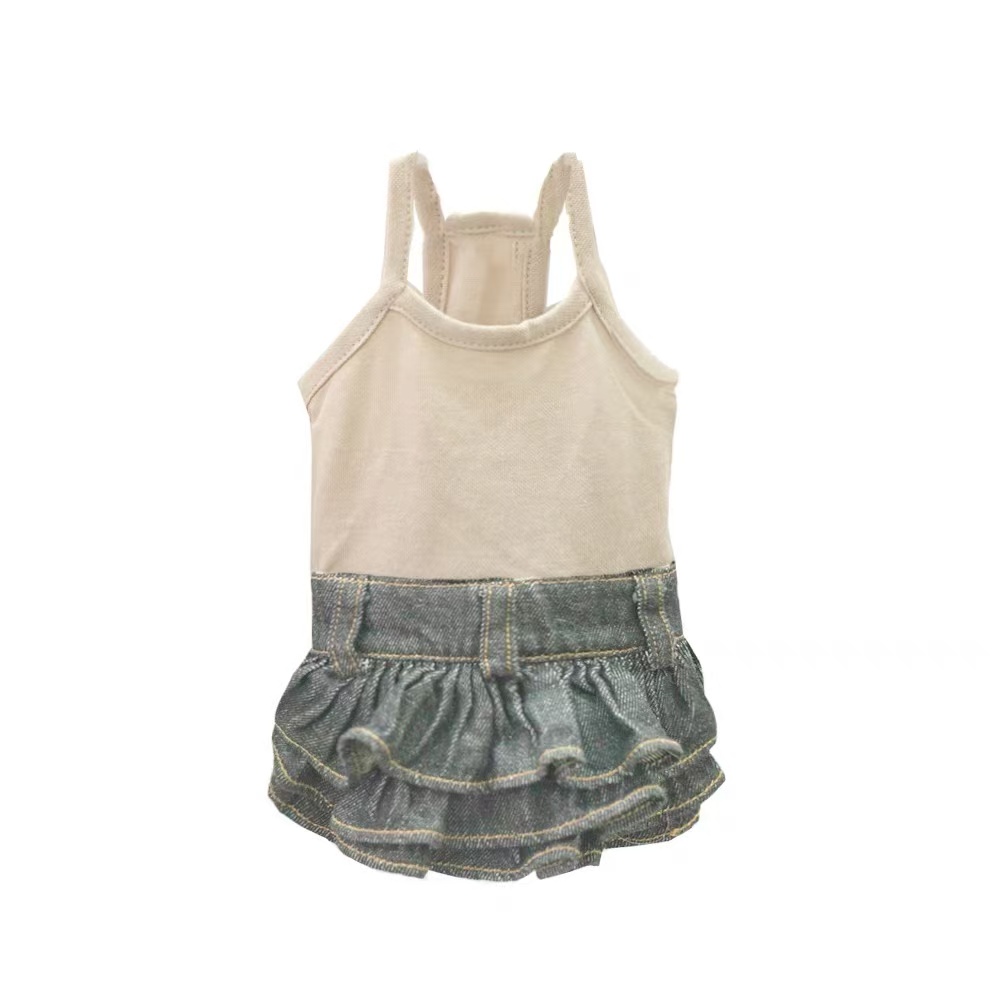 Fashion Designer Dog Clothes New Cotton Jean Cake Dress Small Dog Skirt