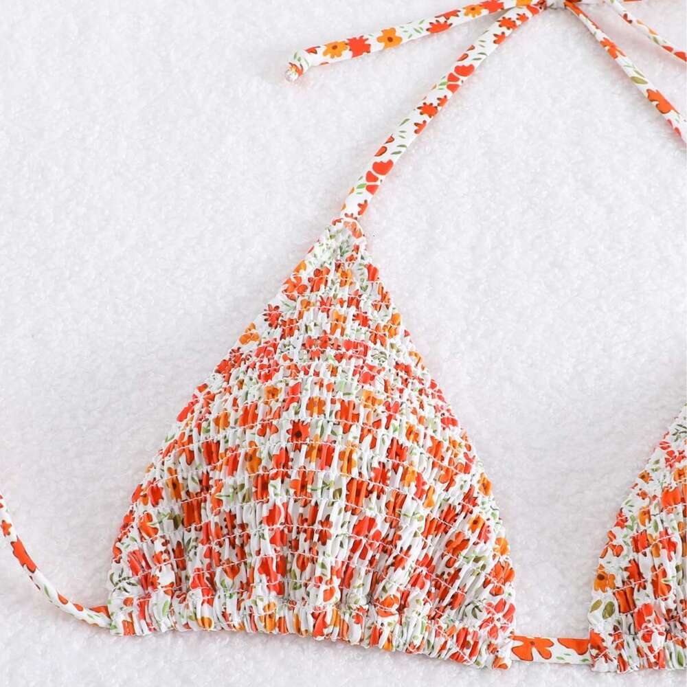 New Women's Sexy Bikini Fresh Small Floral Tie Fashion Split Two-piece Beach Swimsuit Designer Swimsuit Women Designer Swim Designer Bikini New P