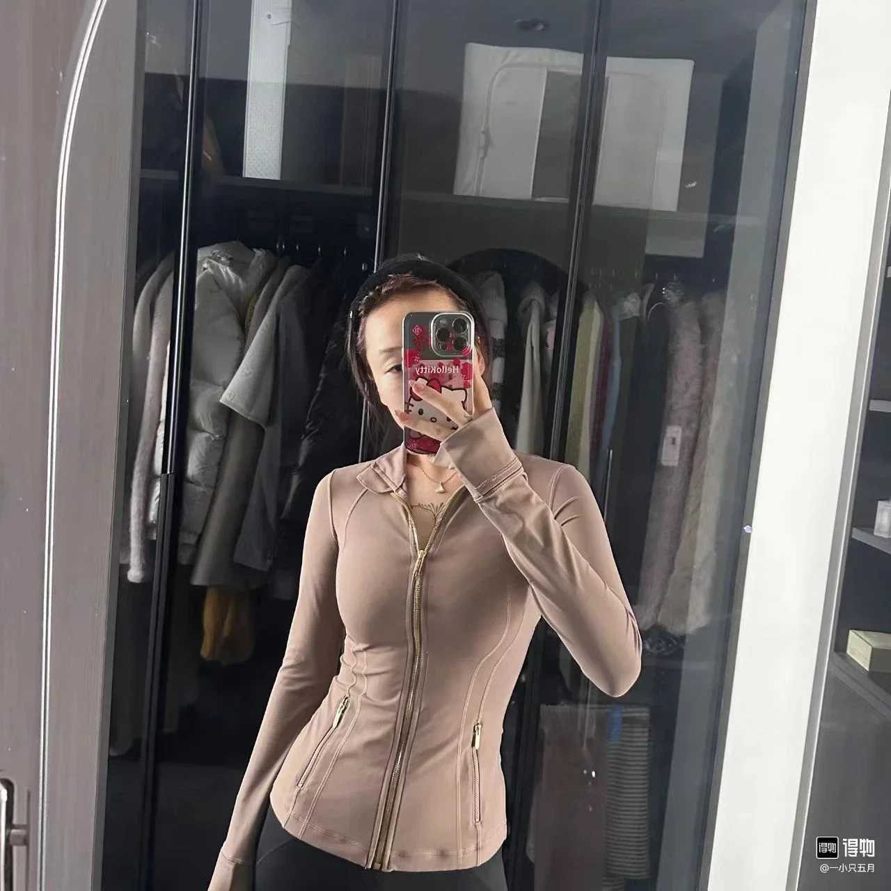 Active Shirts Tees Lemon Womens Customized Long Sleve Sports Jacket with Pocket High Elasticity Running Zipper Jacket Sports Jacket Top H25218