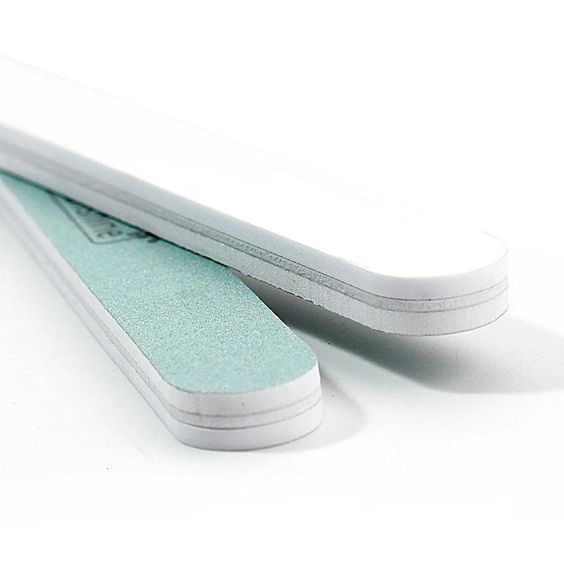 50/100Pcs Green White Nail Buffer File 600/3000 Straight Polishing Strip Nail Art Sanding Buffing Manicure Accessories And Tools 250214