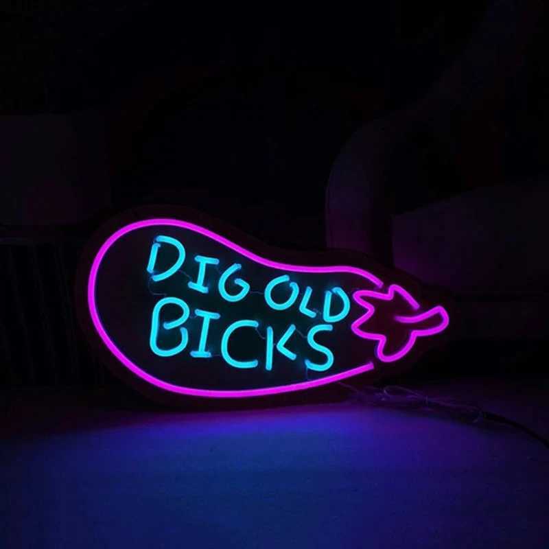 Custom Neon Sign Dig Old Bicks LED Neon Light Restaurant Bar Club Man Cave Wall Decoration Home Room Aesthetic Art Decoration Z250218