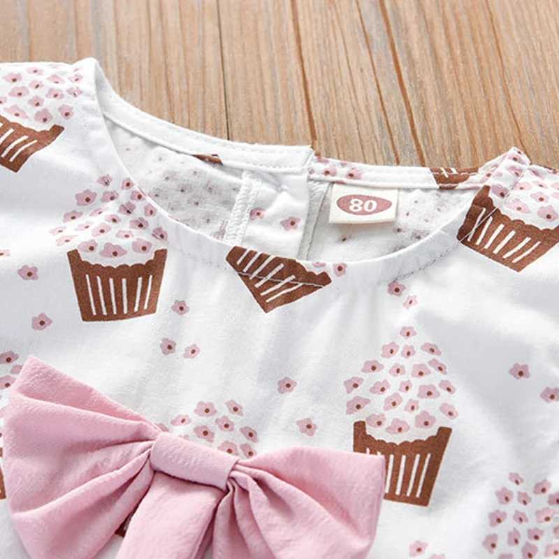 Humor Bear NEW Girls Clothing Set Sleeveless Summer Ice Bow Top T-shirt+Pants 2Pcs Suit Toddler Childrens Clothes W250218