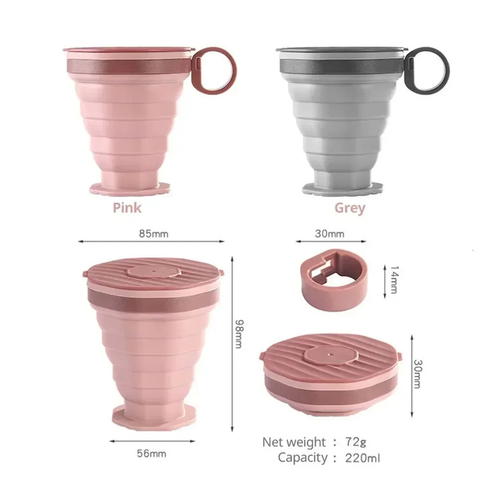 2024 Folding Coffee Cup Portable Outdoor Water Travel Carrying with Lid Mouthwash Bottle Z260202
