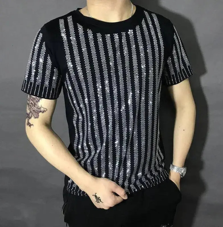 Fashion Rhinestone ious T-shirt Hip Hop for holiday asian size S-4XL tees 250217