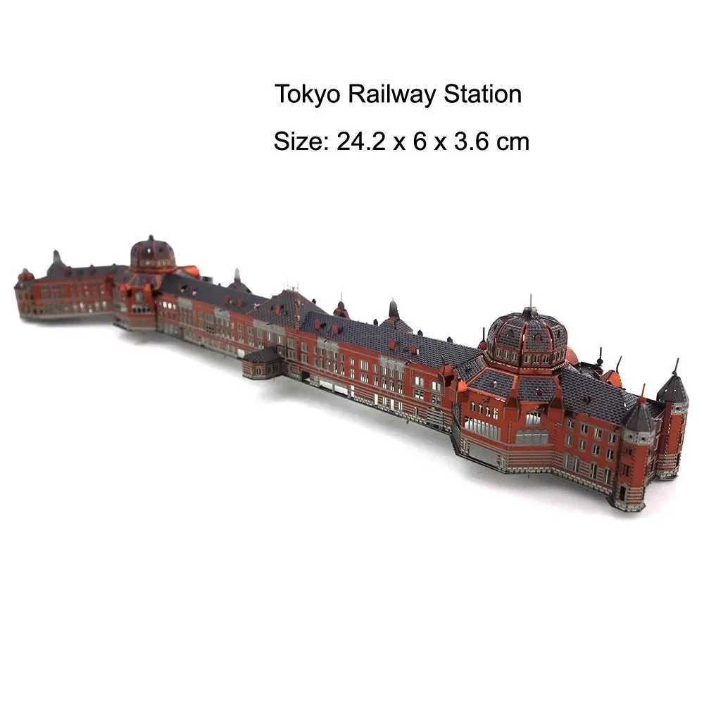 Colorful Tokyo Railway Station 3D Metal Puzzle DIY Handmade Architectural Landscape Assembly Model Jigsaw Puzzle Toys for KidsT250218