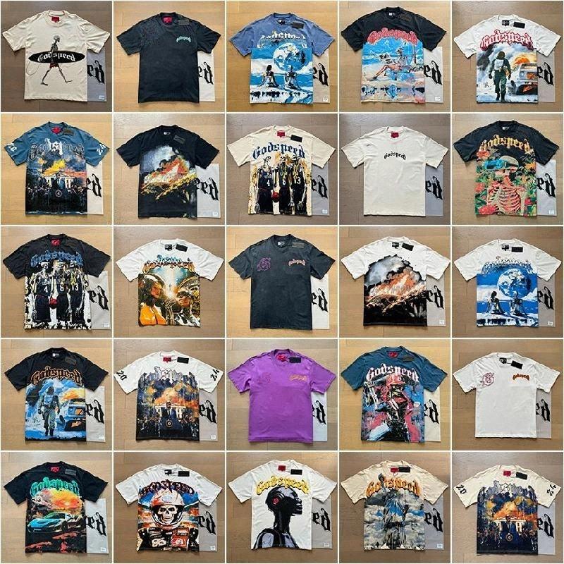 Fashion New Short Sleeve Godspeed Mens Summer T Shirt hip hop style Oversized T Shirt Mens Womens Designer Model High Quality Short Sleeve