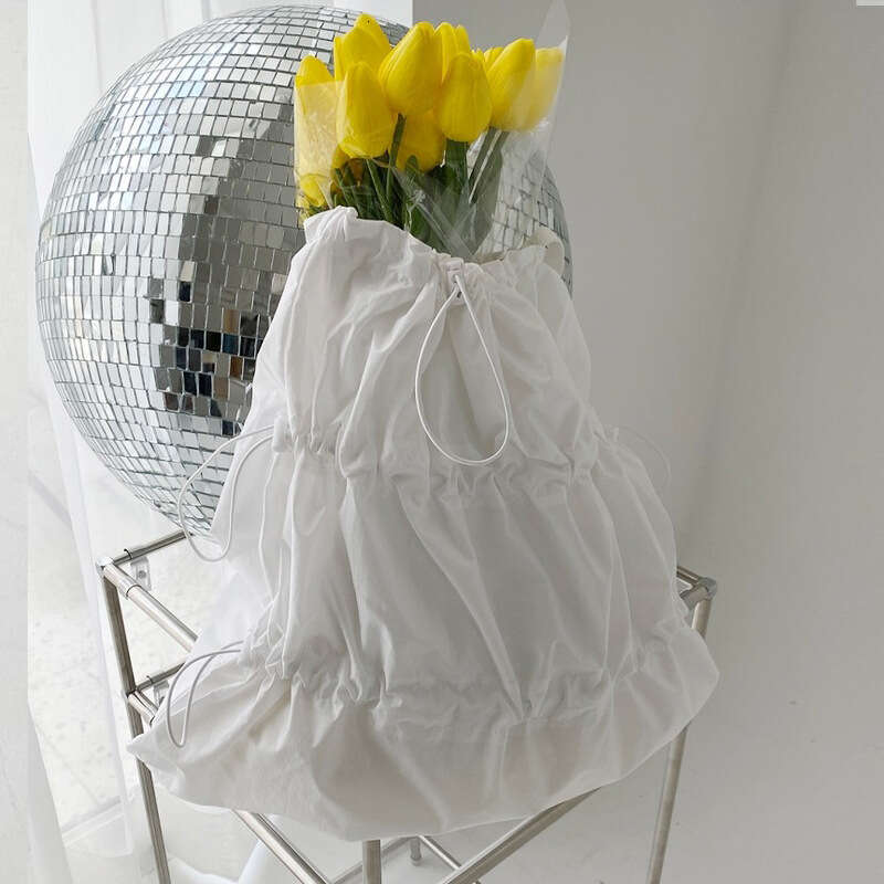 New Korean Summer Waterproof Nylon Large Capacity Drawstring Backpack Lightweight Wrinkled Casual Men's And Women's Backpacks