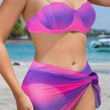 2025 Shell Hard Pack Beach Style Sexy Three Piece Set Swimsuit Thong Designer Swim Skimss Bikini Designer Swimwear One Piece Swimsuit New Arrival New 