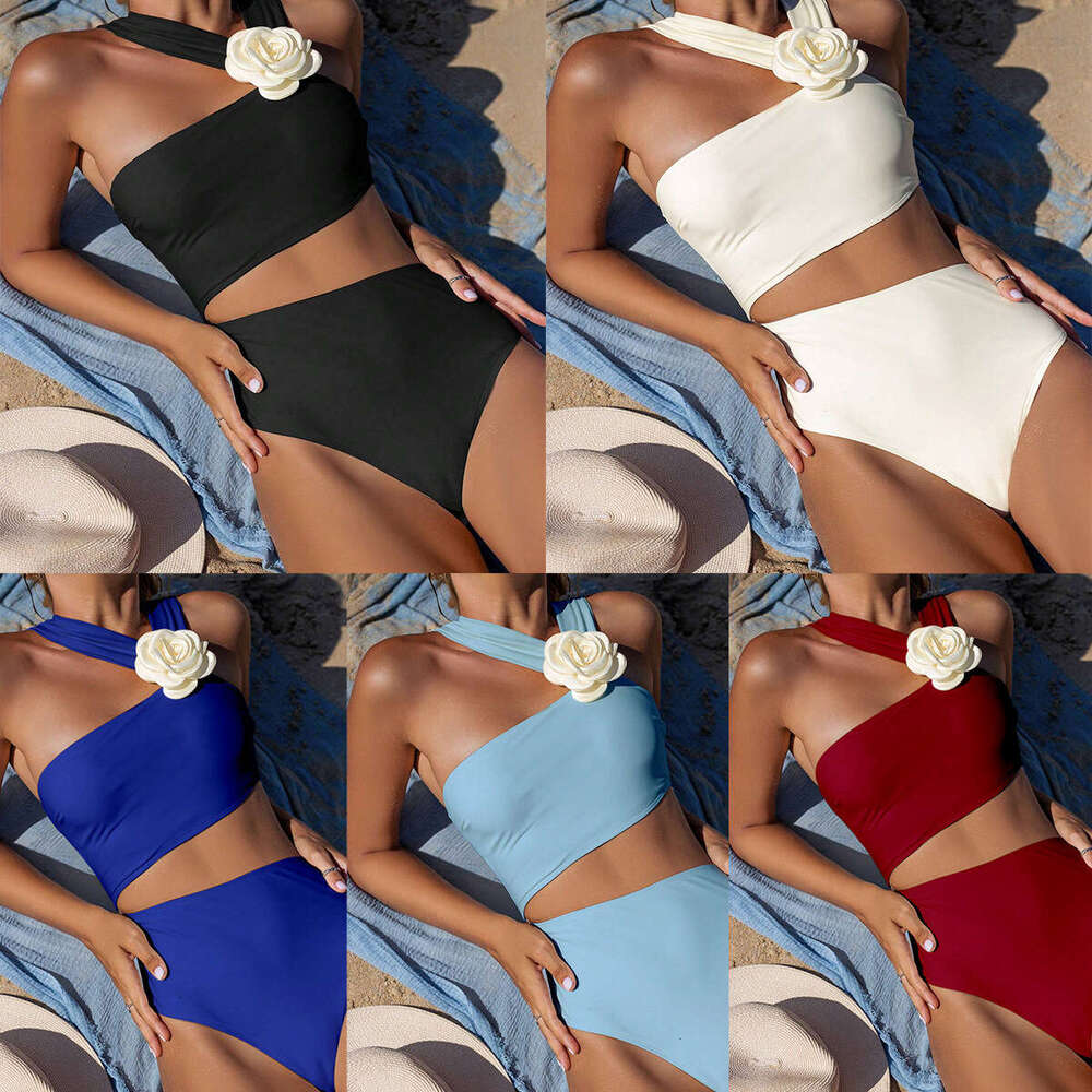 2025 Women's New Solid Color Sexy Hollowed Out Swimsuit, High-end and Durable One-piece Swimsuit Bikini Bathing Suit New Product New Arrival