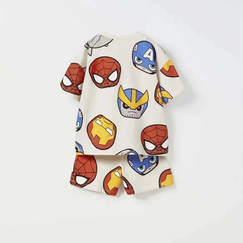 2024 NEW Short Sleeved Suit Baby Boys Tracksuit Summer Clothing T-shirt + Shorts Kids 2 Piece Set Childrens Wear Outfit W250218