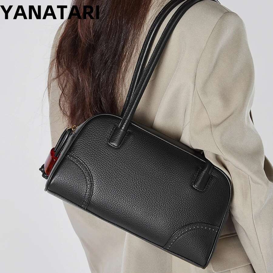YANATARI Underarm Cowhide Genuine Leather Handbags Women Vintage Shoulder Female Korean Bag High Quality 2024