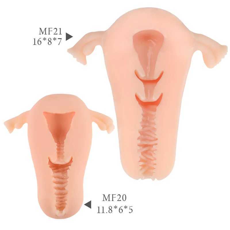 Male Soft Uterus Masturbator Silicone Vagina Cup Real Model Female Ultra Tight Realistic Vagina For Men Anal Sex Deep Uterus Sex W250218