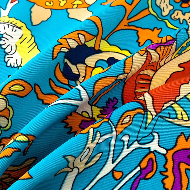 LESIDA Pure Silk Scarf Women Large Shawls Stoles Tree Print Square Scarves Foulards Femme Wrap Bandanas 130*130CM 1303 250213