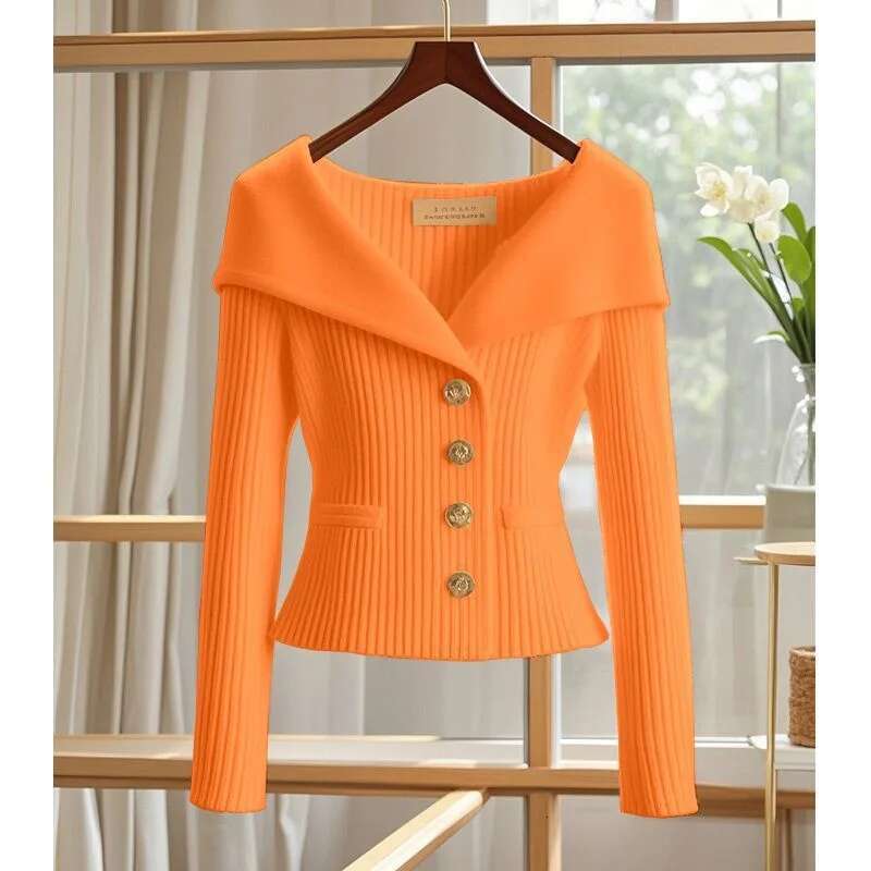 2025 New Women Cardigan High Quality High-End Chic Long Sleeve Knitwear Autumn Winter Female Clothes Sweater Jacket