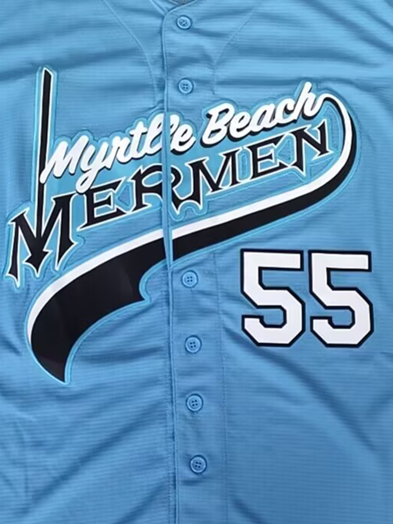 In Stock Blue Mens 55 Kenny Powers Shirt Movie Baseball Jersey Fashion Graphic Print Baseball Shirt Soft, Breathable for Competition, Party, Training 