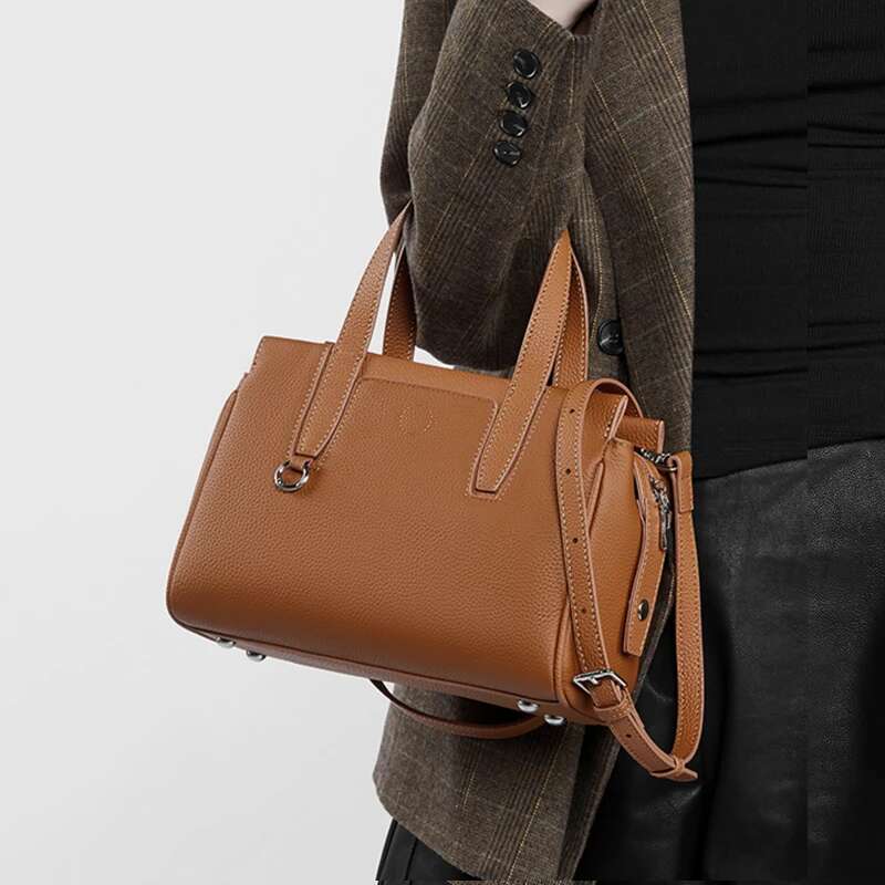 Hifashion Natural Genuine Leather Small Tote Handbags For Women 2024 Designer Top Handle Ladies Shoulder Crossbody Bags