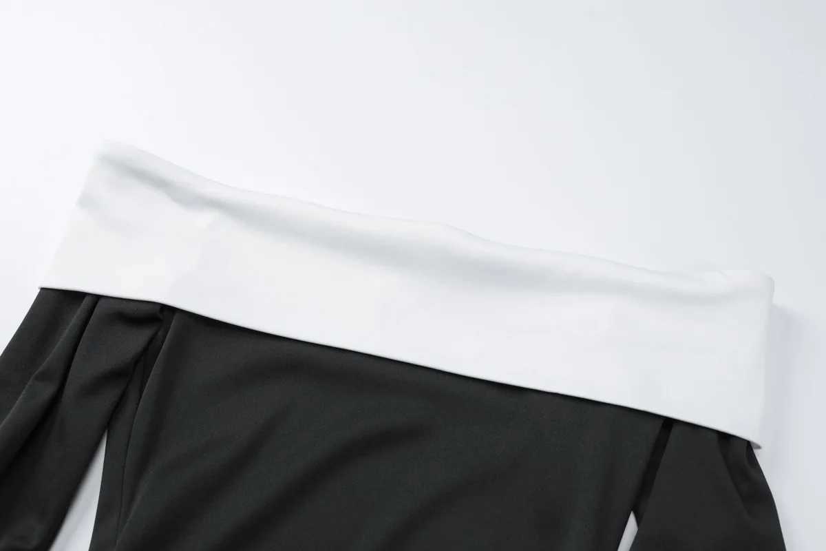 Basic Casual Dresses Lygens Off The Shoulder Long Slve A Line Elegant Evening Party Prom Dresses Korean Y2K Strtwear Wholesale Casual Clothes H25217