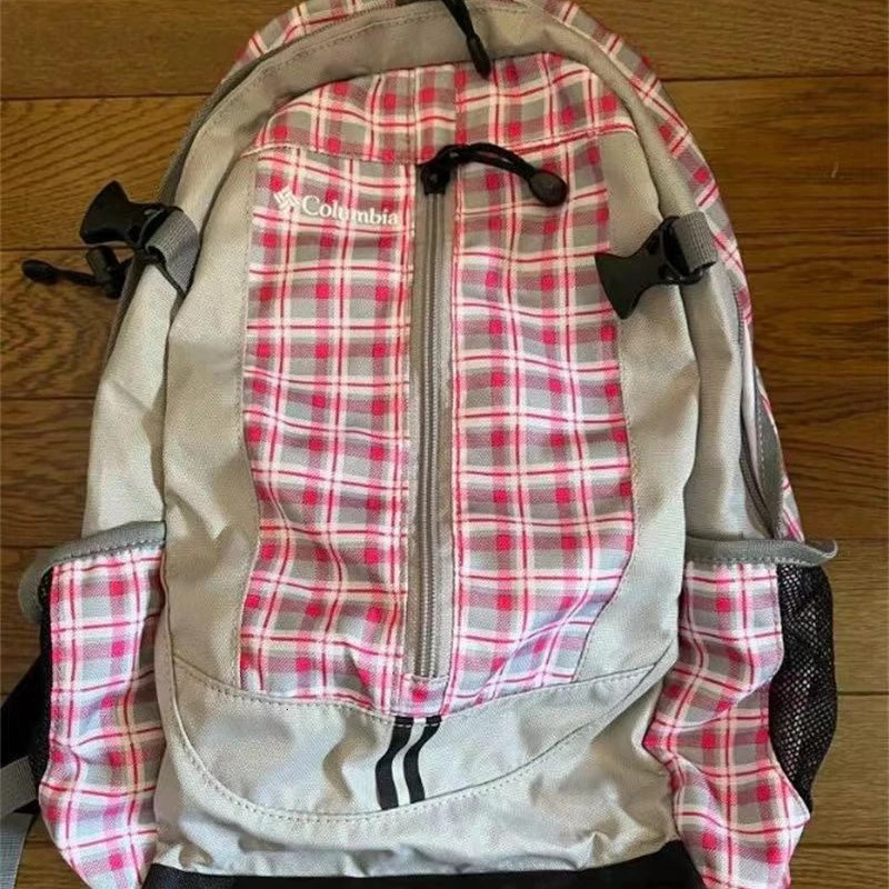 Patchwork Vintage Plaid Harajuku Backpack Fashion High-capacity Trendy Grunge Schoolbags Students Y2k Aesthetic Women Backpacks 250122