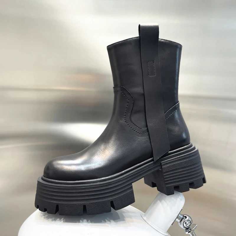 Vintage Platform Women Knight Boots Fi Short Booties Ccise Thick Heel Womens ShoesXJ250217