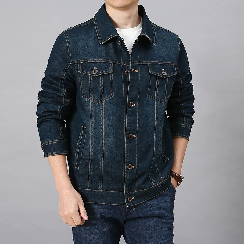 Highquality Mens Denim Jacket Fashion Hole Casual Cotton Button Stretch Street Personality plus size 6XL 250210