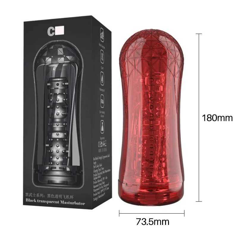 Men Vibrator G Spot Orgasm Massage Pocket Soft Pussy Male Masturbator Cup Transparent Endurance Exercise Vacuum Cup Sex Toys W250218