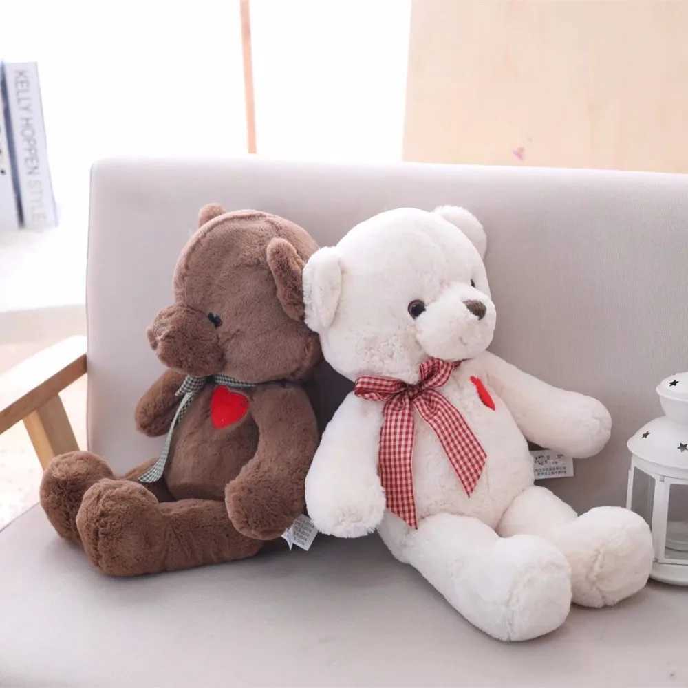 1pc 35/50cm Lovely Teddy Bear Plush Toys Stuffed Cute Bear with Heart Doll Girls Valentines Gift Kids Baby Christmas BrinquedosXJ250218