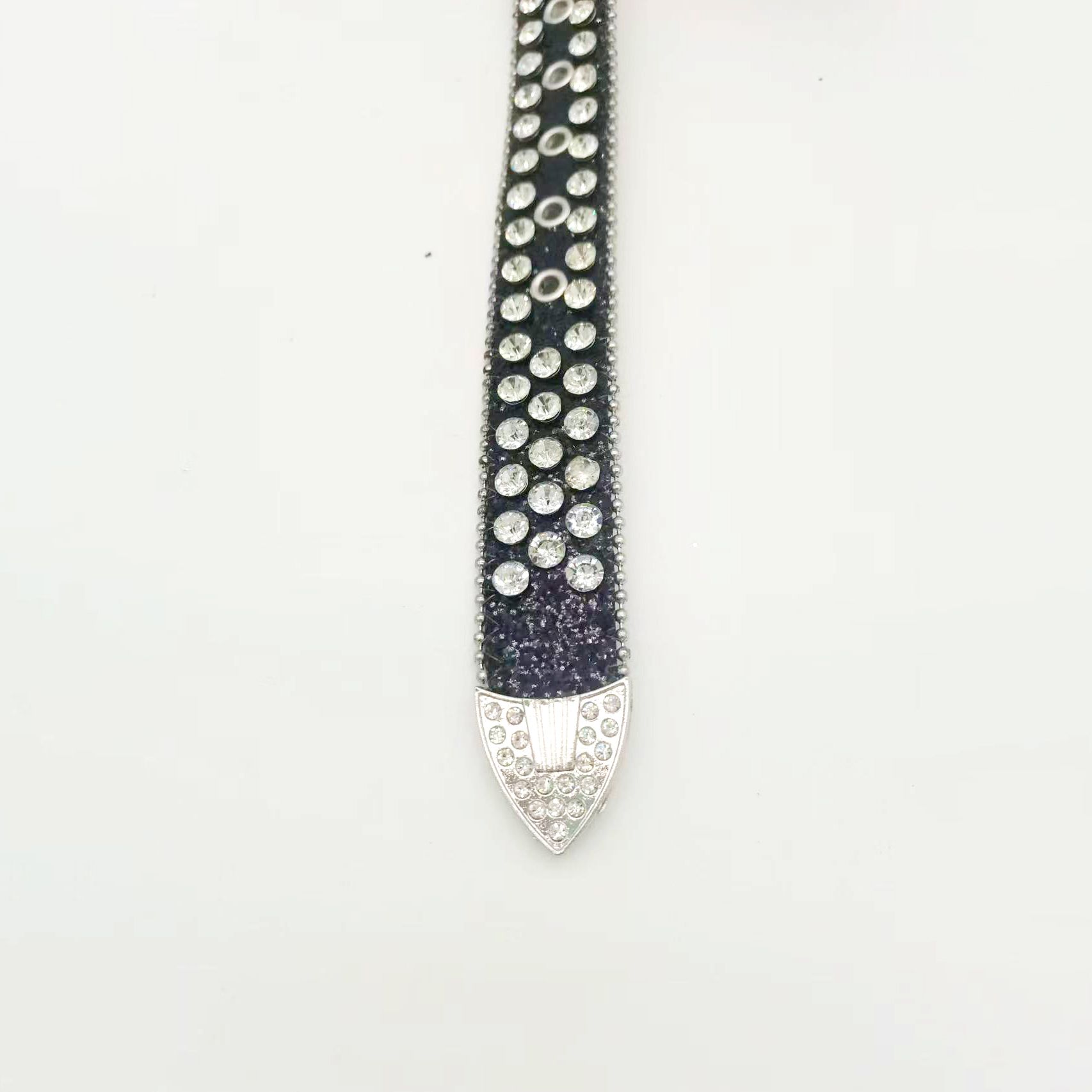 Chic Luxury Pu Belt Featuring Intricate Silver Crystals and Gothic Skull Design - Perfect Blend of Edgy Charm