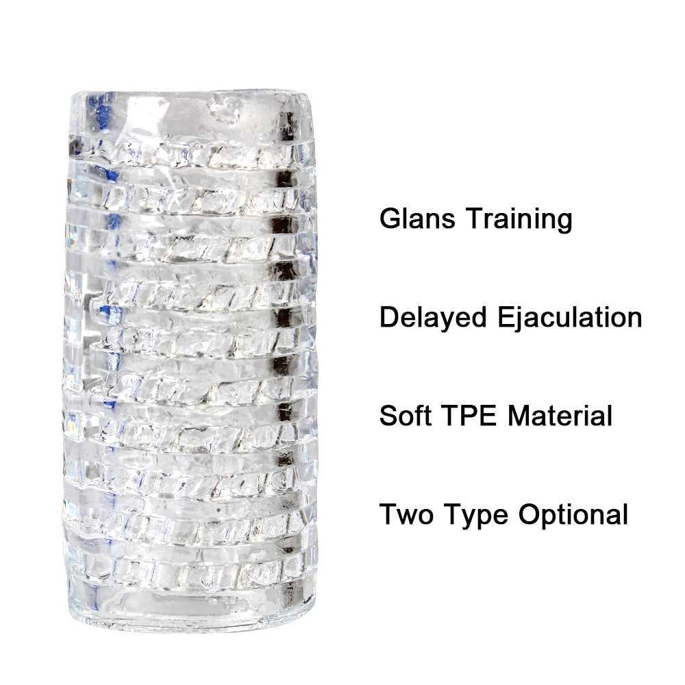 Penis Sleeve Cock Training Sex Shop Soft TPE Male Masturbator Cup Sex Toy for Men Delay Exercise Glans Trainer W250218