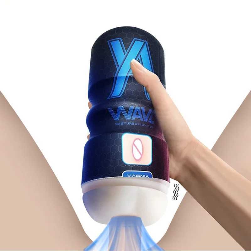 WAVE Powerful Sucking Masturbation Cup Realistic Anal Vagina Pocket Pussy Blowjob Massager Male Masturbator Sex Toys for Men 8+ W250218