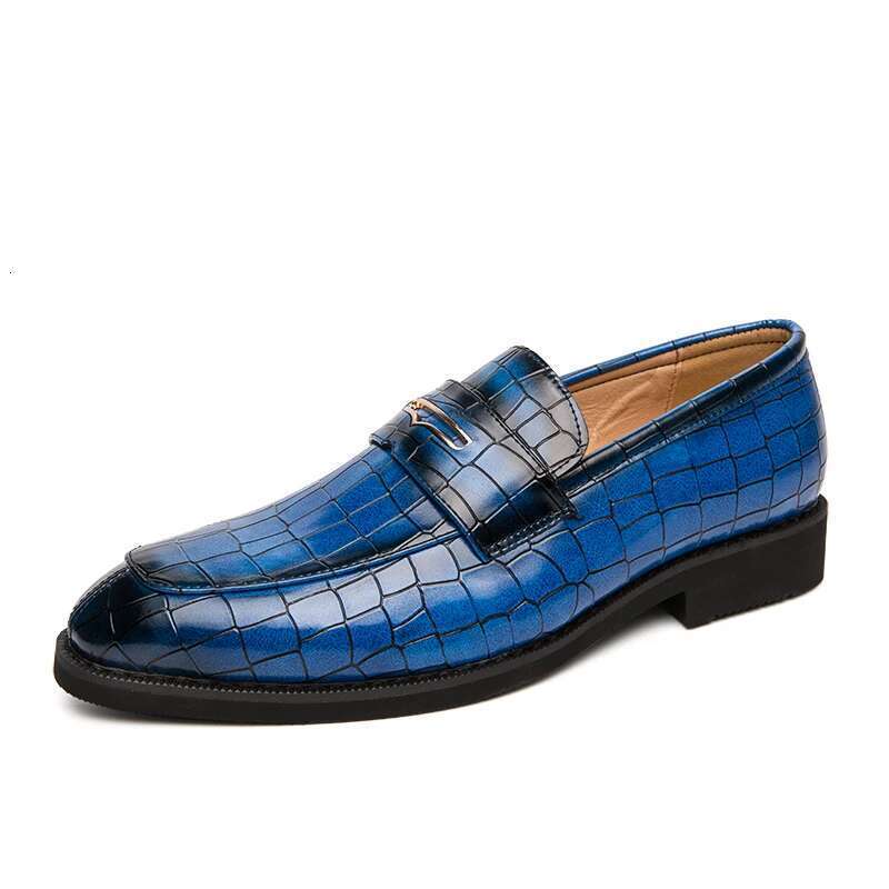 men leather original Italian Classic Blue penny loafer shoes Red Dress Wedding Shoes Men Formal Flats big size 38 48