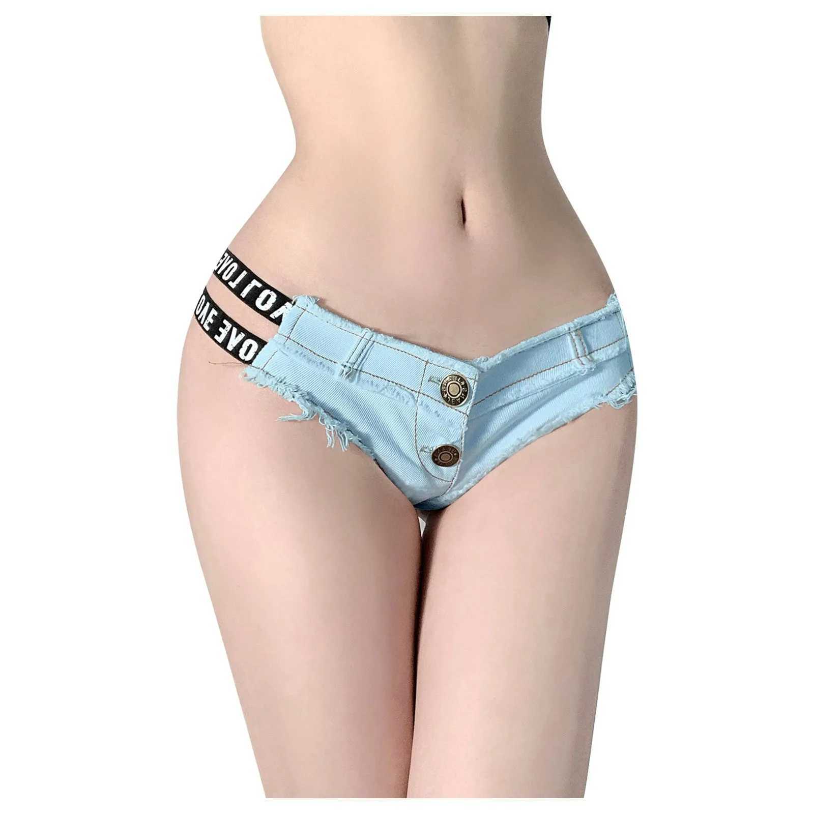 2025 Sexy Low Waist Micro Denim Shorts Ripped Hollow Out Short Jeans Women Skinny Sexy Club Party Dance Mini Shorts StreetwearXJ250217