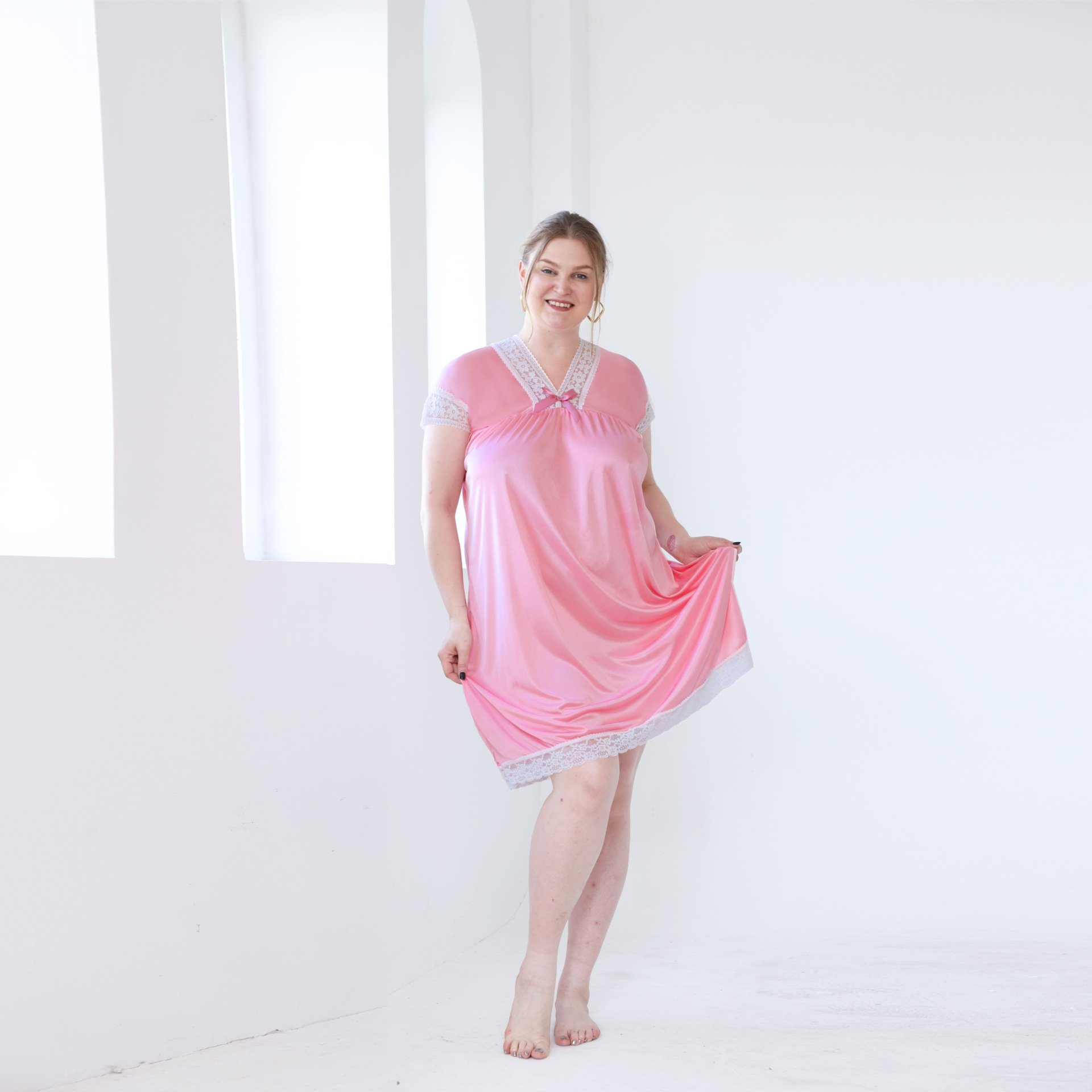 B698-Casual and comfortable ladies nightdress spring and summer style foreign trade new nightdress