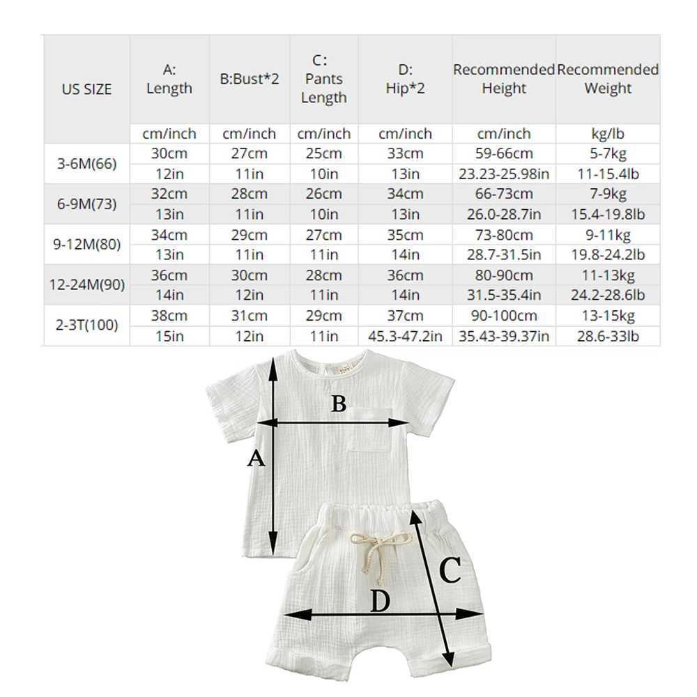 2025 Summer Toddler Baby Clothes Short Sleeve Elastic Shorts Breathable Cotton Suit For 0-24M Infant Boy Girl Solid Outfits W250218