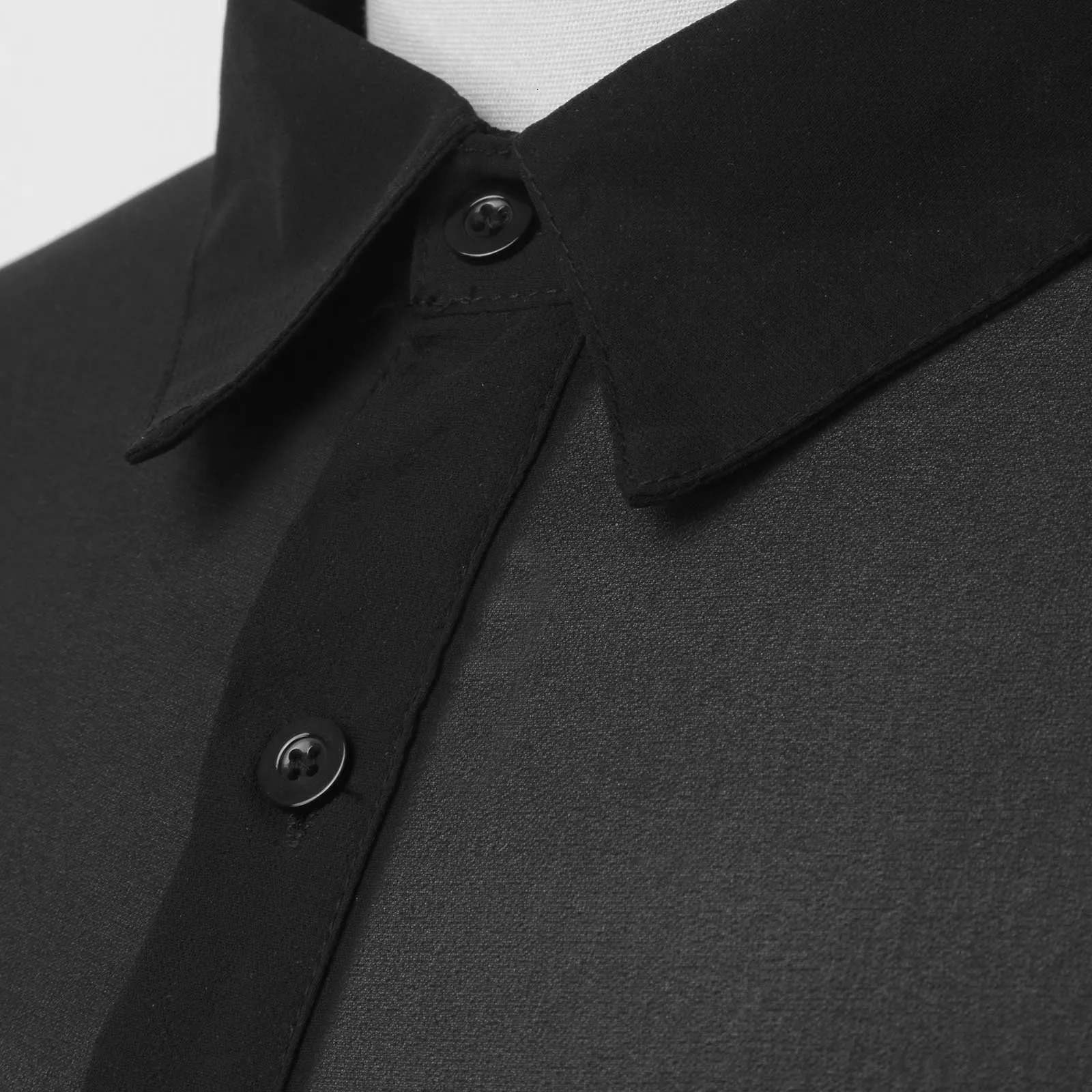 Mens Clothing Mesh See Through Mesh Sexy Long Sleeve Shirt Solid Color Button-down Vintage Streetwear Retro Party Tops S-XL 250217