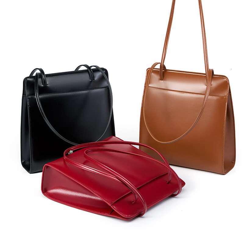 Hifashion Cowhide Genuine Leather Underarm Shoulder Bags For Women 2024 Trend Designer Minimalist Vertical Tote Ladies Handbags