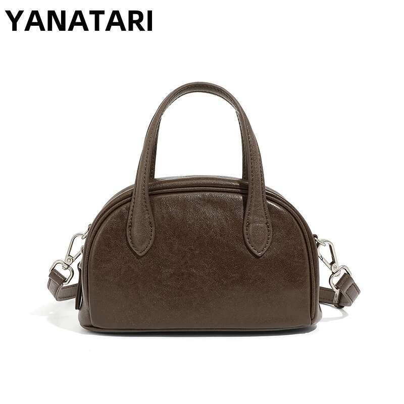 YANATARI Genuine Leather For Women Woman Shoulder Large Capacity Vintage Fashion Tote Bag Fashionable Handbag